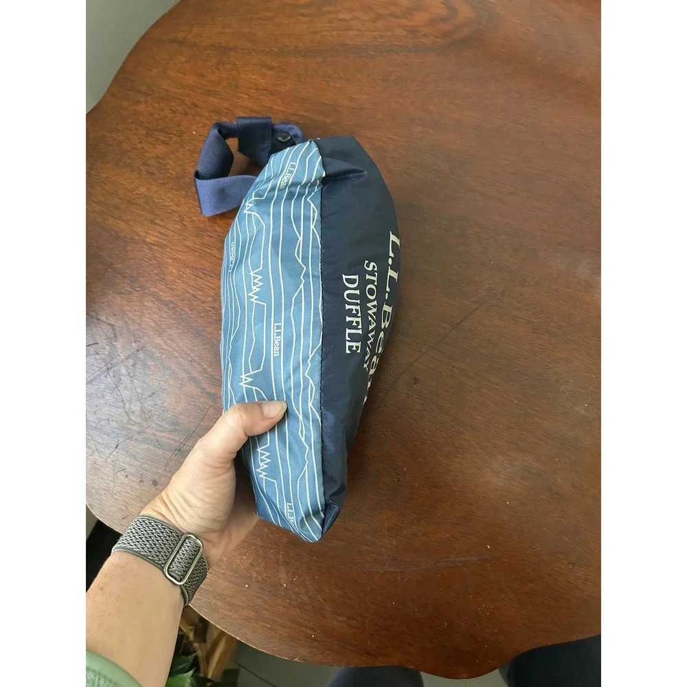 LL Bean Stowaway II Duffle Bag Bright Navy Packable Travel Gym Bag 512872